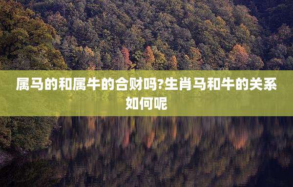 属马的和属牛的合财吗?生肖马和牛的关系如何呢