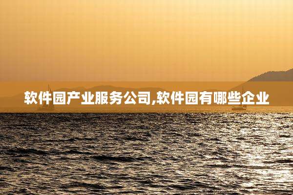 软件园产业服务公司,软件园有哪些企业