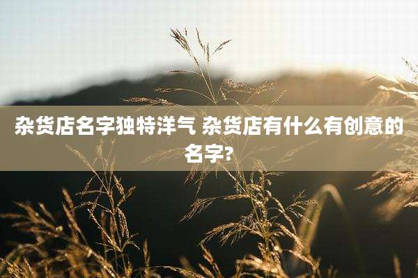 杂货店名字独特洋气 杂货店有什么有创意的名字?