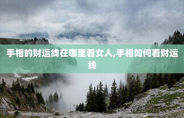 手相的财运线在哪里看女人,手相如何看财运线