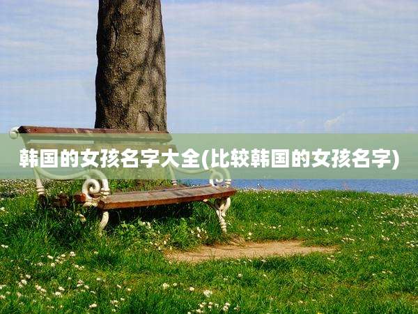 韩国的女孩名字大全(比较韩国的女孩名字)