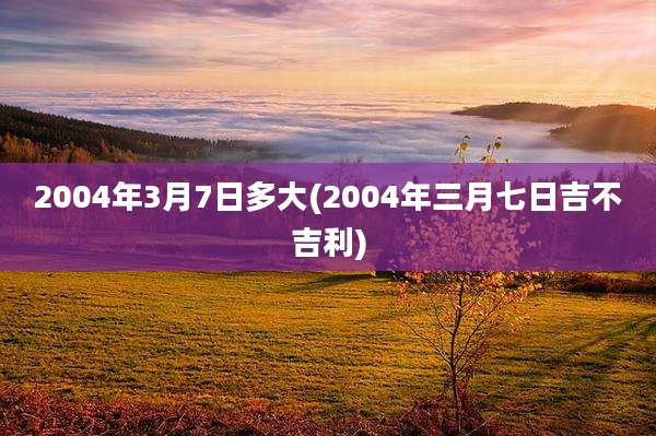 2004年3月7日多大(2004年三月七日吉不吉利)