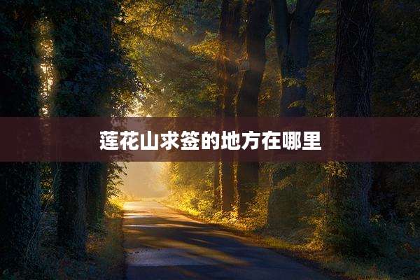 莲花山求签的地方在哪里