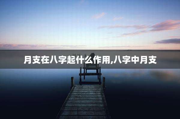 月支在八字起什么作用,八字中月支