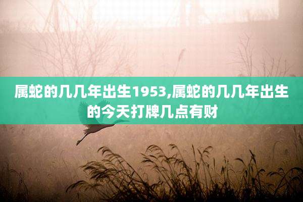 属蛇的几几年出生1953,属蛇的几几年出生的今天打牌几点有财