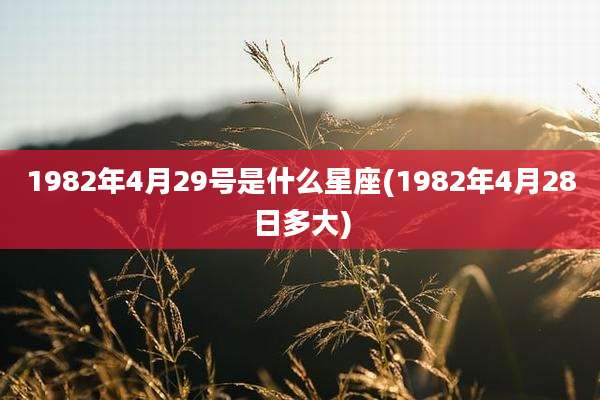 1982年4月29号是什么星座(1982年4月28日多大)
