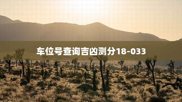 车位号查询吉凶测分18-033