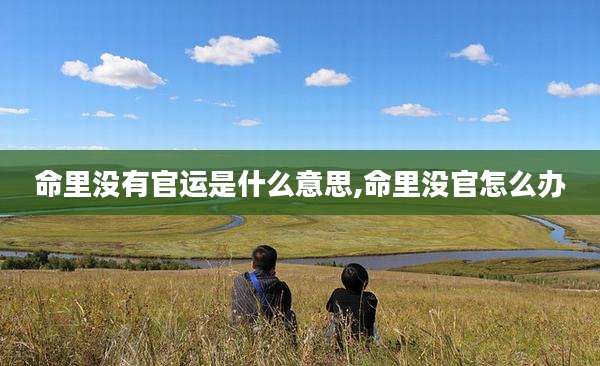 命里没有官运是什么意思,命里没官怎么办