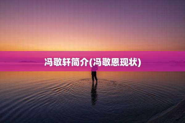 冯敬轩简介(冯敬恩现状)