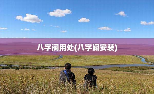 八字阀用处(八字阀安装)