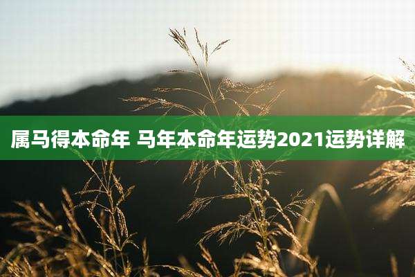 属马得本命年 马年本命年运势2021运势详解