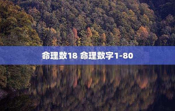 命理数18 命理数字1-80