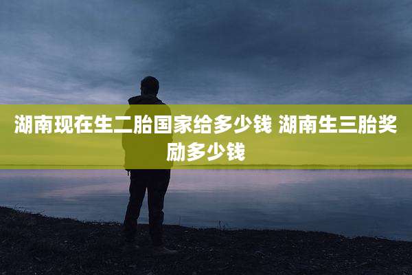 湖南现在生二胎国家给多少钱 湖南生三胎奖励多少钱