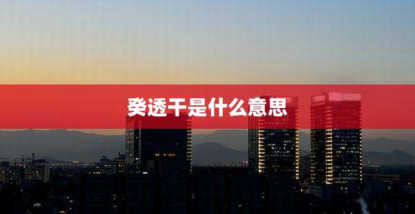 癸透干是什么意思