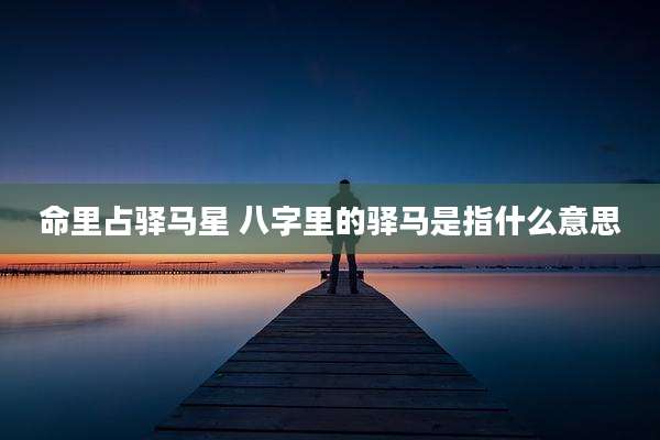 命里占驿马星 八字里的驿马是指什么意思