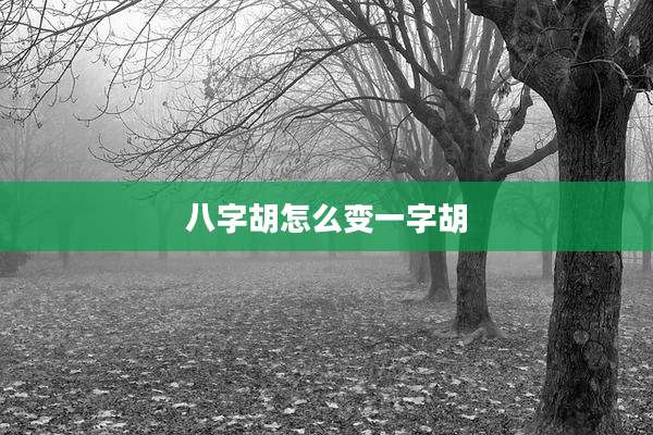 八字胡怎么变一字胡