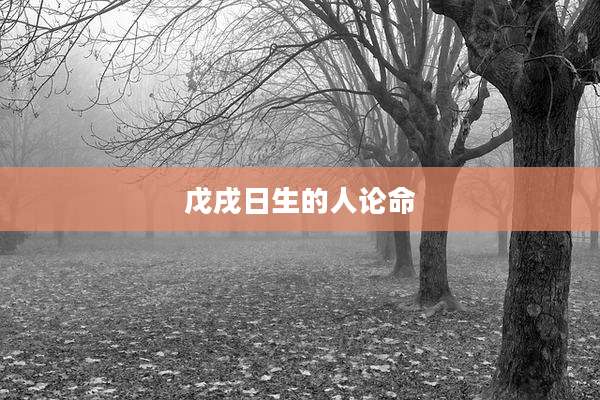 戊戌日生的人论命