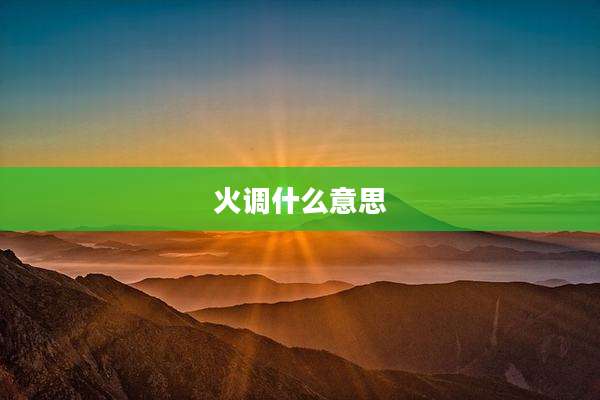 火调什么意思