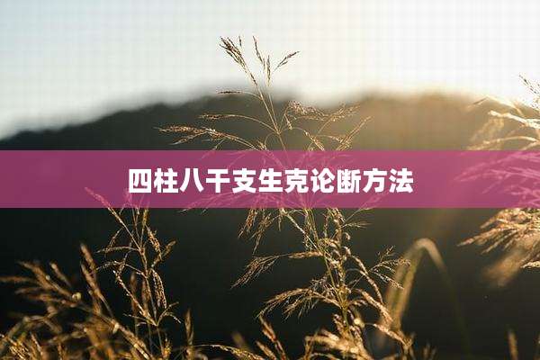 四柱八干支生克论断方法
