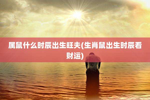 属鼠什么时辰出生旺夫(生肖鼠出生时辰看财运)
