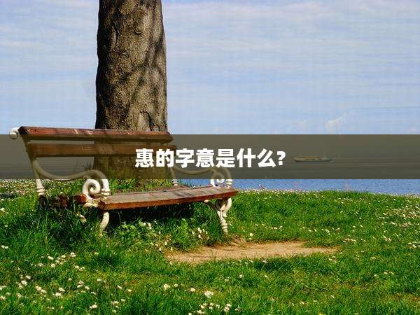 惠的字意是什么?