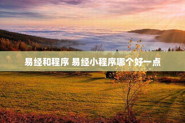 易经和程序 易经小程序哪个好一点