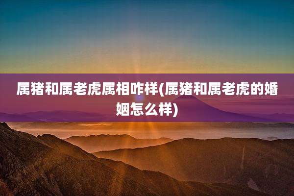 属猪和属老虎属相咋样(属猪和属老虎的婚姻怎么样)