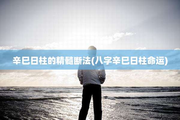 辛巳日柱的精髓断法(八字辛巳日柱命运)