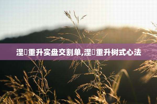 涅槃重升实盘交割单,涅槃重升树式心法