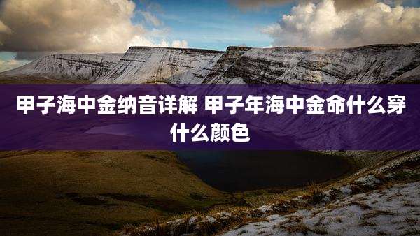 甲子海中金纳音详解 甲子年海中金命什么穿什么颜色