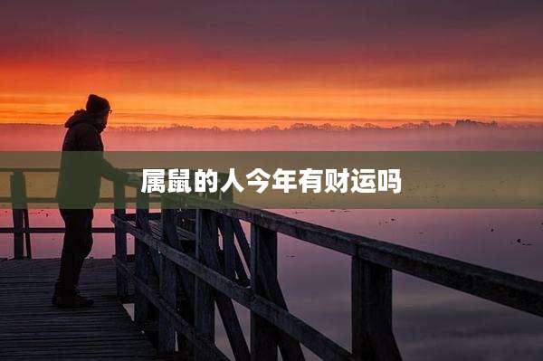 属鼠的人今年有财运吗