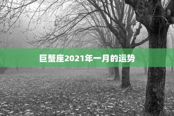 巨蟹座2021年一月的运势