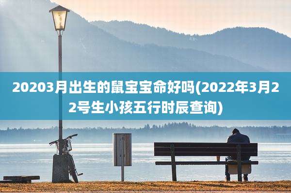 20203月出生的鼠宝宝命好吗(2022年3月22号生小孩五行时辰查询)