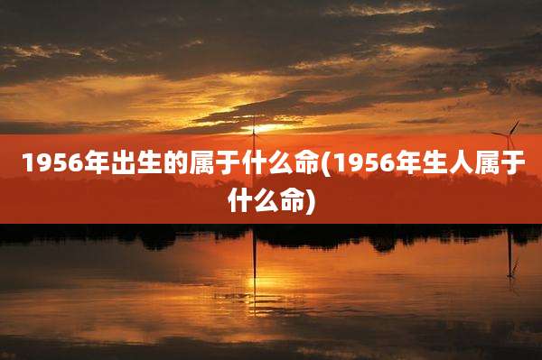 1956年出生的属于什么命(1956年生人属于什么命)