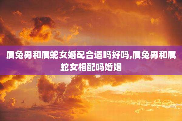 属兔男和属蛇女婚配合适吗好吗,属兔男和属蛇女相配吗婚姻