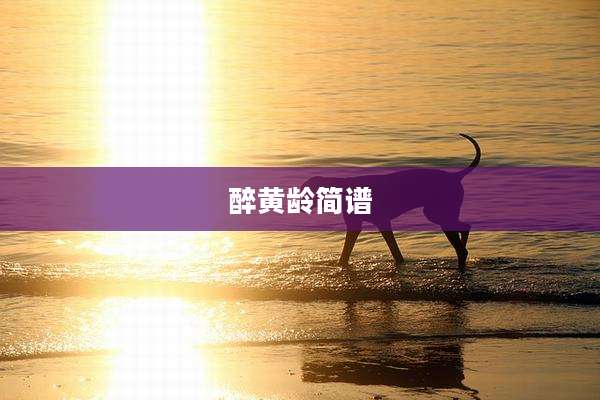 醉黄龄简谱
