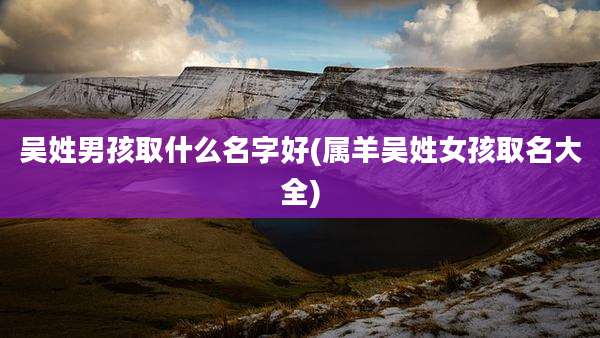 吴姓男孩取什么名字好(属羊吴姓女孩取名大全)