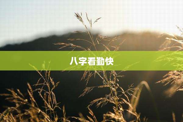 八字看勤快