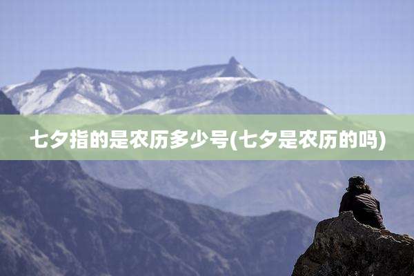 七夕指的是农历多少号(七夕是农历的吗)