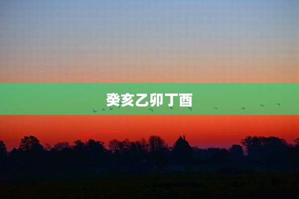 癸亥乙卯丁酉