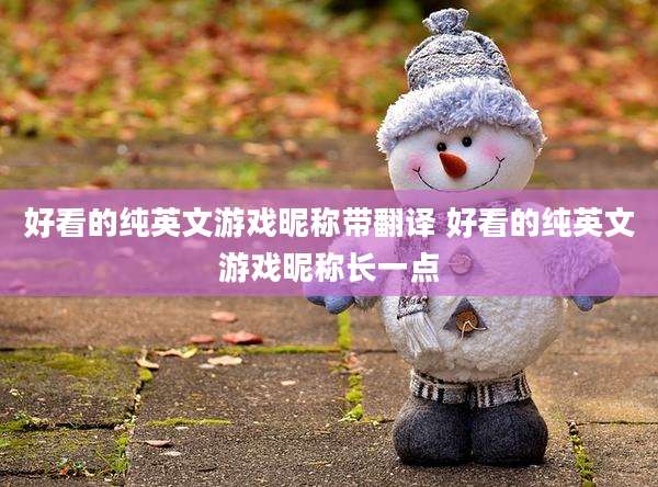 好看的纯英文游戏昵称带翻译 好看的纯英文游戏昵称长一点