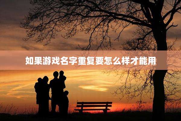 如果游戏名字重复要怎么样才能用