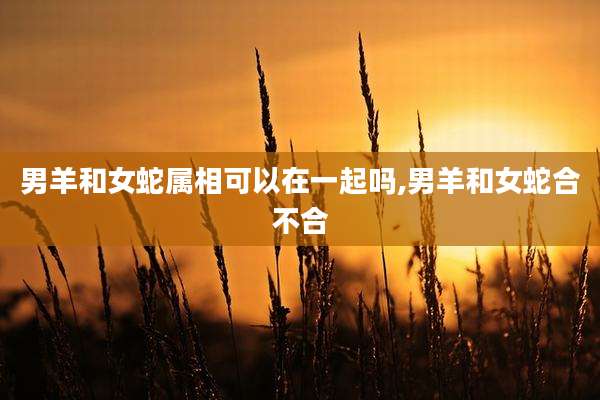 男羊和女蛇属相可以在一起吗,男羊和女蛇合不合