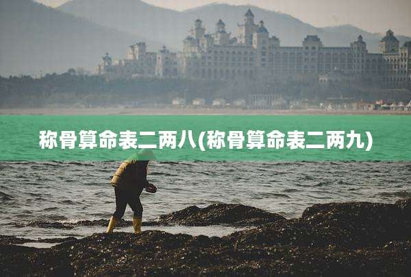 称骨算命表二两八(称骨算命表二两九)