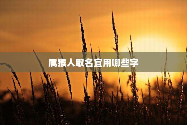 属猴人取名宜用哪些字