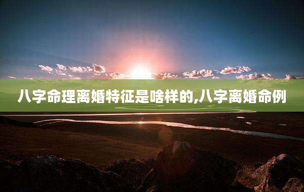 八字命理离婚特征是啥样的,八字离婚命例