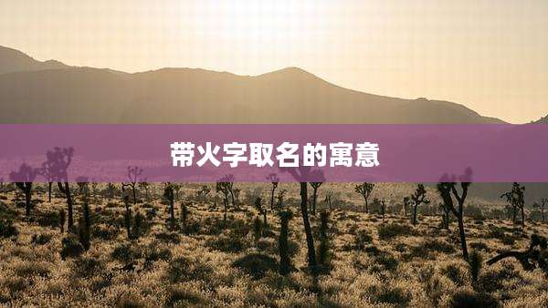 带火字取名的寓意