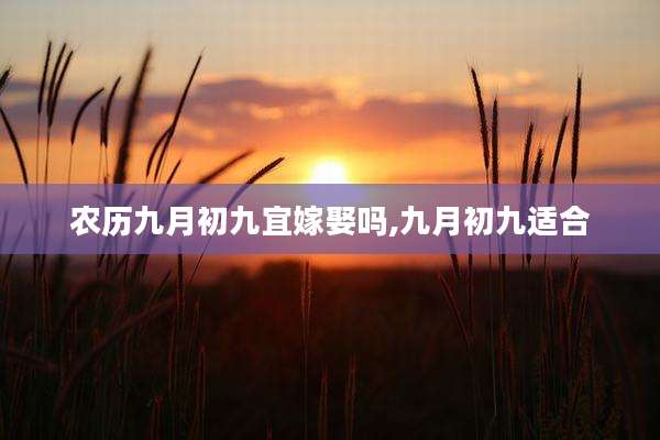 农历九月初九宜嫁娶吗,九月初九适合