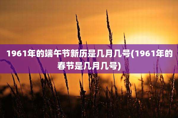 1961年的端午节新历是几月几号(1961年的春节是几月几号)
