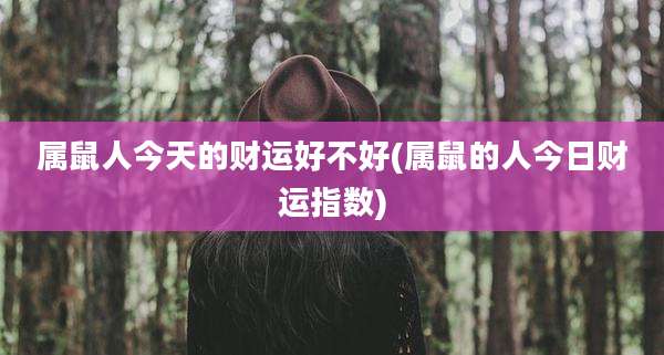 属鼠人今天的财运好不好(属鼠的人今日财运指数)